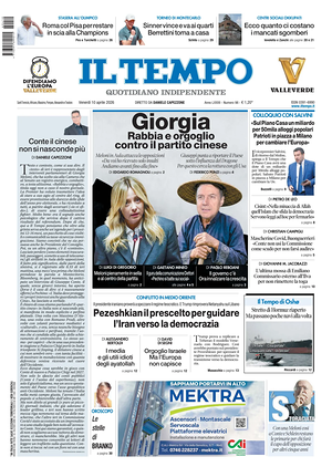 Prima pagina Il Tempo di oggi - Quotidiano regionale