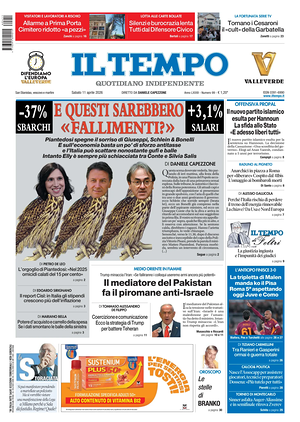 Prima pagina Il Tempo di oggi - Quotidiano regionale