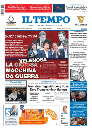 Prima pagina Il Tempo di oggi - Quotidiano regionale