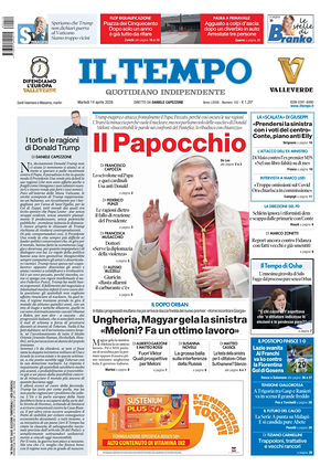 Prima pagina Il Tempo di oggi - Quotidiano regionale