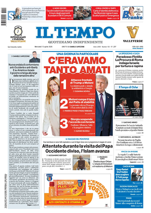 Prima pagina Il Tempo di oggi - Quotidiano regionale