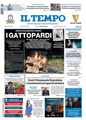Prima pagina Il Tempo di oggi - Quotidiano regionale