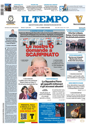 Prima pagina Il Tempo di oggi - Quotidiano regionale