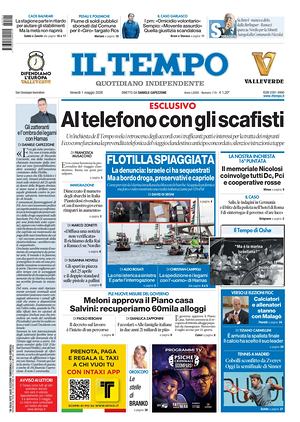 Prima pagina Il Tempo di oggi - Quotidiano regionale
