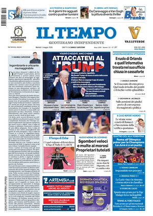 Prima pagina Il Tempo di oggi - Quotidiano regionale
