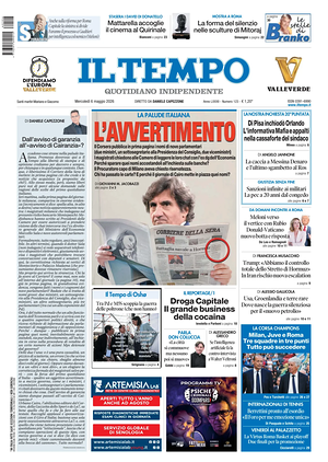 Prima pagina Il Tempo di oggi - Quotidiano regionale