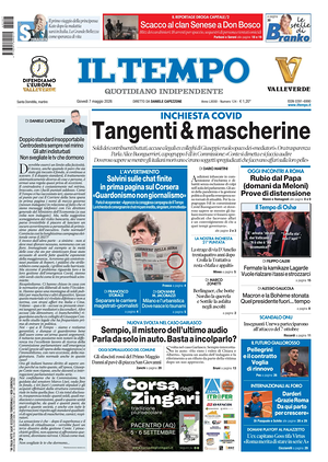 Prima pagina Il Tempo di oggi - Quotidiano regionale