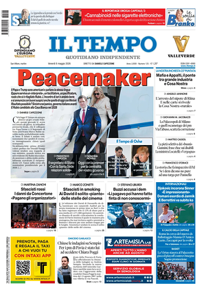 Prima pagina Il Tempo di oggi - Quotidiano regionale