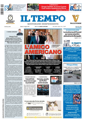 Prima pagina Il Tempo di oggi - Quotidiano regionale