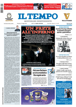 Prima pagina Il Tempo di oggi - Quotidiano regionale
