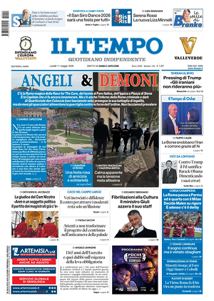 Prima pagina Il Tempo di oggi - Quotidiano regionale