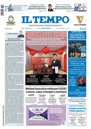Prima pagina Il Tempo di oggi - Quotidiano regionale