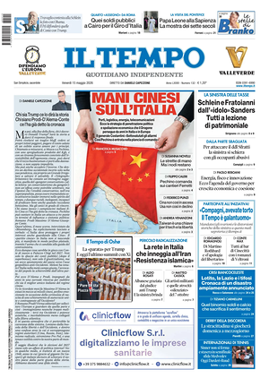 Prima pagina Il Tempo di oggi - Quotidiano regionale