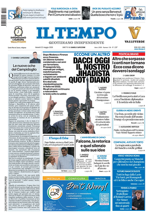 Prima pagina Il Tempo di oggi - Quotidiano regionale