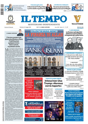 Prima pagina Il Tempo di oggi - Quotidiano regionale