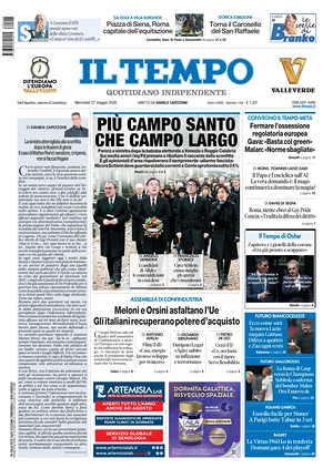 Prima pagina Il Tempo di oggi - Quotidiano regionale