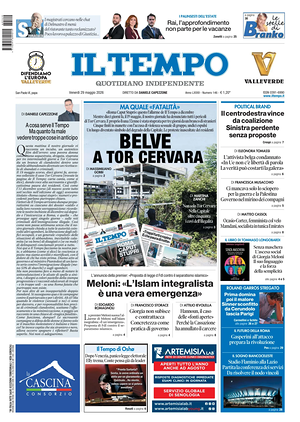 Prima pagina Il Tempo di oggi - Quotidiano regionale
