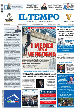 Prima pagina Il Tempo di oggi - Quotidiano regionale