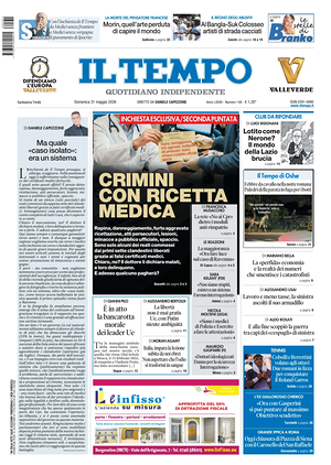 Prima pagina Il Tempo di oggi - Quotidiano regionale