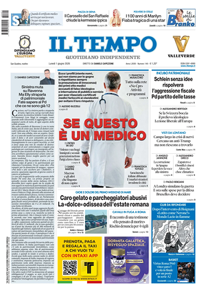 Prima pagina Il Tempo di oggi - Quotidiano regionale