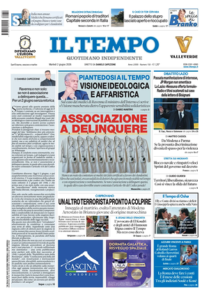 Prima pagina Il Tempo di oggi - Quotidiano regionale