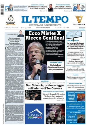 Prima pagina Il Tempo di oggi - Quotidiano regionale