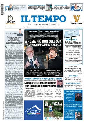 Prima pagina Il Tempo di oggi - Quotidiano regionale