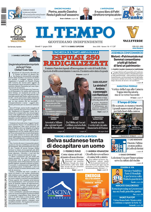 Prima pagina Il Tempo di oggi - Quotidiano regionale