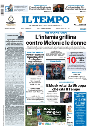 Prima pagina Il Tempo di oggi - Quotidiano regionale