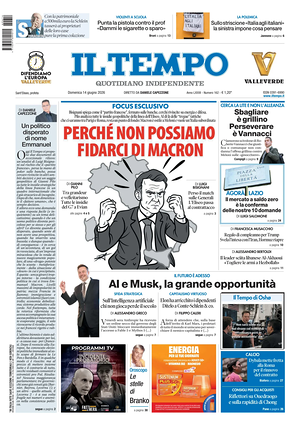 Prima pagina Il Tempo di oggi - Quotidiano regionale