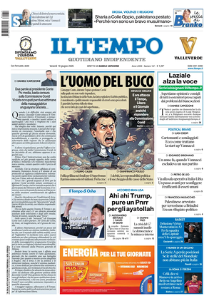 Prima pagina Il Tempo di oggi - Quotidiano regionale