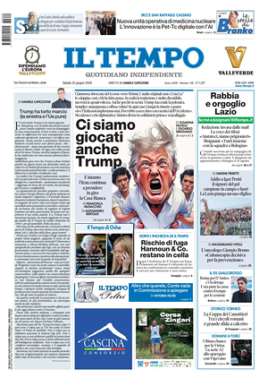Prima pagina Il Tempo di oggi - Quotidiano regionale