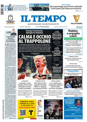 Prima pagina Il Tempo di oggi - Quotidiano regionale