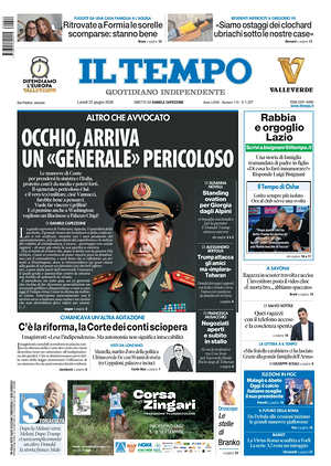 Prima pagina Il Tempo di oggi - Quotidiano regionale