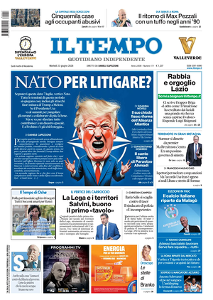 Prima pagina Il Tempo di oggi - Quotidiano regionale