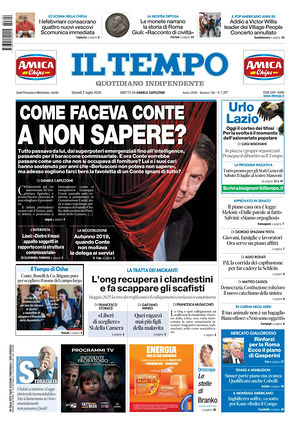 Prima pagina Il Tempo di oggi - Quotidiano regionale