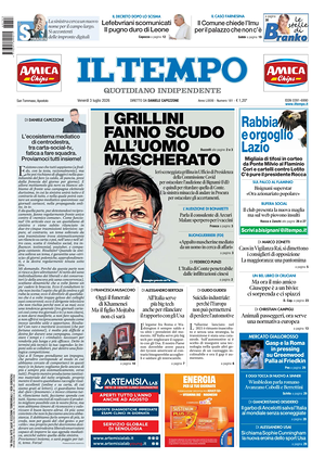Prima pagina Il Tempo di oggi - Quotidiano regionale