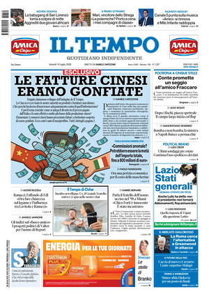 Prima pagina Il Tempo di oggi - Quotidiano regionale