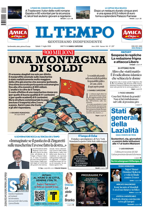 Prima pagina Il Tempo di oggi - Quotidiano regionale
