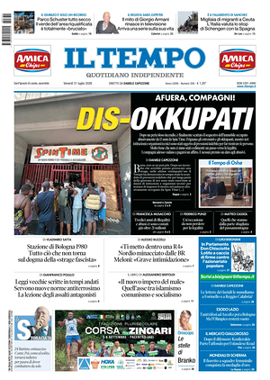 Prima pagina Il Tempo di oggi - Quotidiano regionale