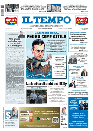 Prima pagina Il Tempo di oggi - Quotidiano regionale