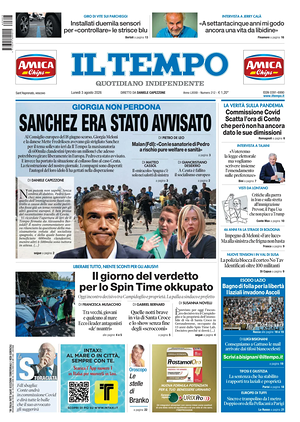 Prima pagina Il Tempo di oggi - Quotidiano regionale
