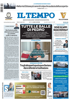 Prima pagina Il Tempo di oggi - Quotidiano regionale