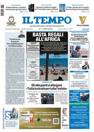 Prima pagina Il Tempo di oggi - Quotidiano regionale