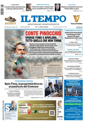 Prima pagina Il Tempo di oggi - Quotidiano regionale