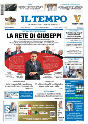 Prima pagina Il Tempo di oggi - Quotidiano regionale