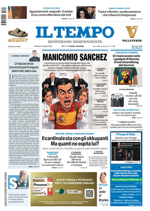Prima pagina Il Tempo di oggi - Quotidiano regionale