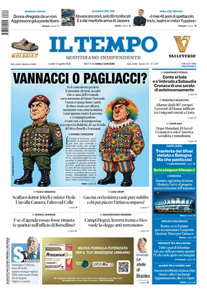 Prima pagina Il Tempo di oggi - Quotidiano regionale