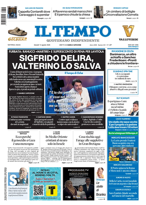 Prima pagina Il Tempo di oggi - Quotidiano regionale