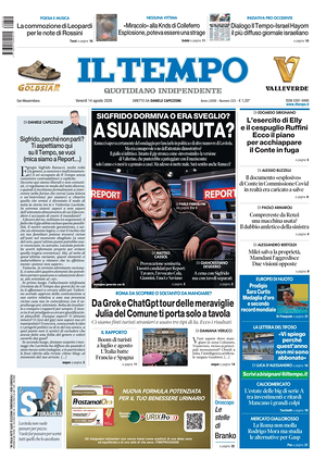 Prima pagina Il Tempo di oggi - Quotidiano regionale